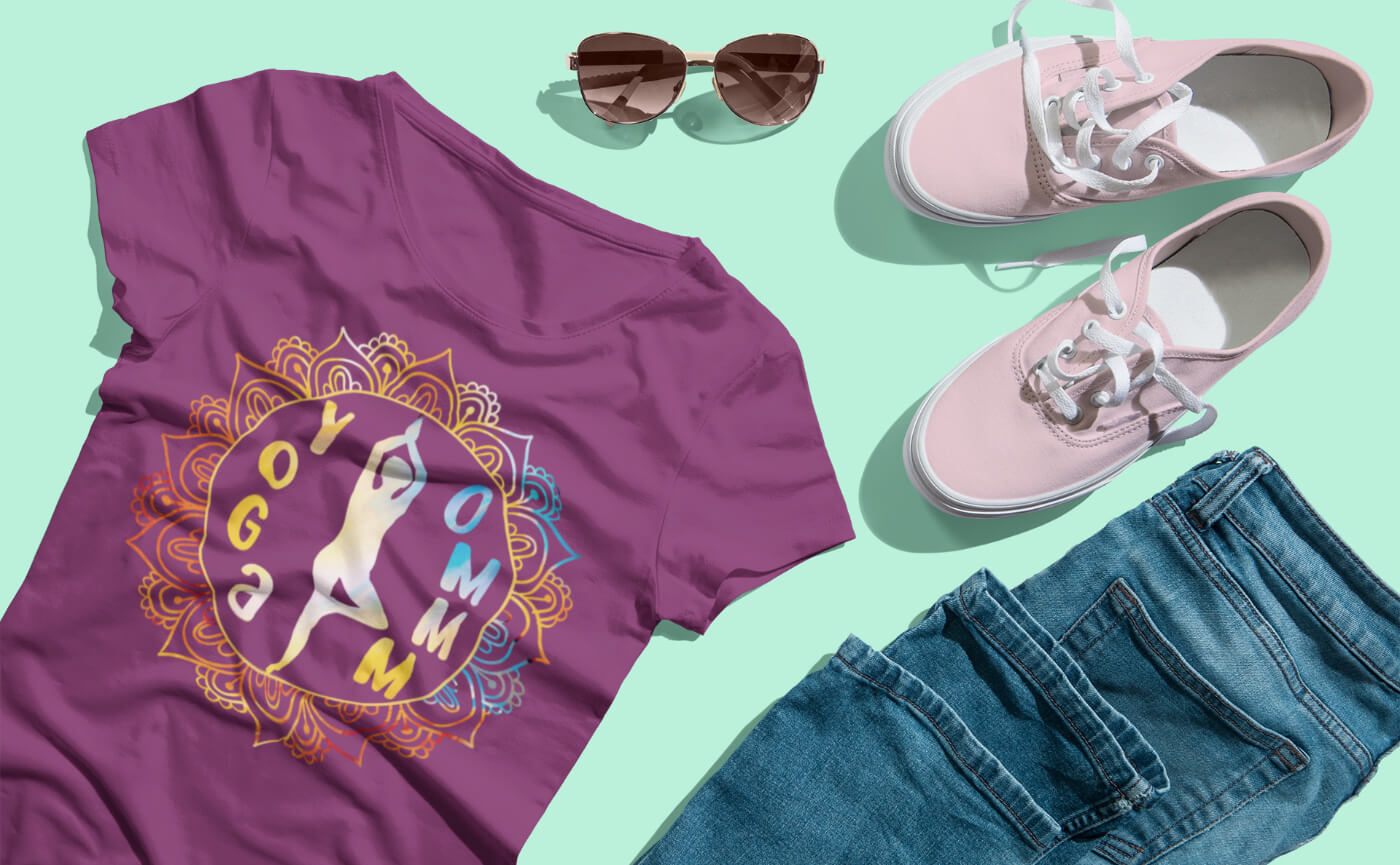 T-Shirt Design mit sommerlichem Outfit